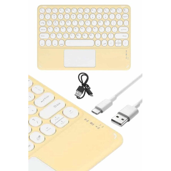 Android ve İOS Uyumlu Bluetooth Klavye Touchpad Slim Kablosuz Wifi Q K