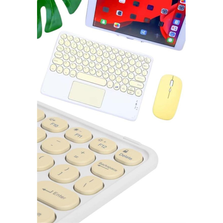 Touchpad Tüm Cihazlara Uyumlu Bluetooth Klavye Touchpad Slim Kablosuz 
