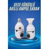 Gece Görüşlü Akıllı Dönebilen Ev Kamerası Ampül Kamera