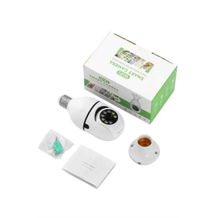 WiFi Ampul Güvenlik Kamerası 1080P Full HD Gece Görüşlü ve Hareket Alg
