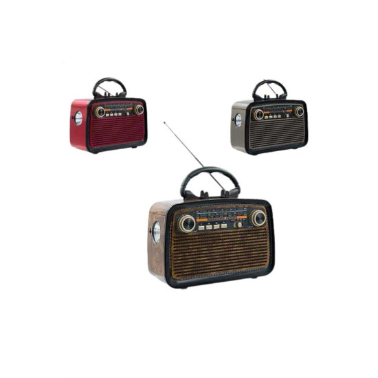 Eskitme Nostalji Tasarımlı Bluetoothlu Nostalji Radyo Ahşap Nostaljik 