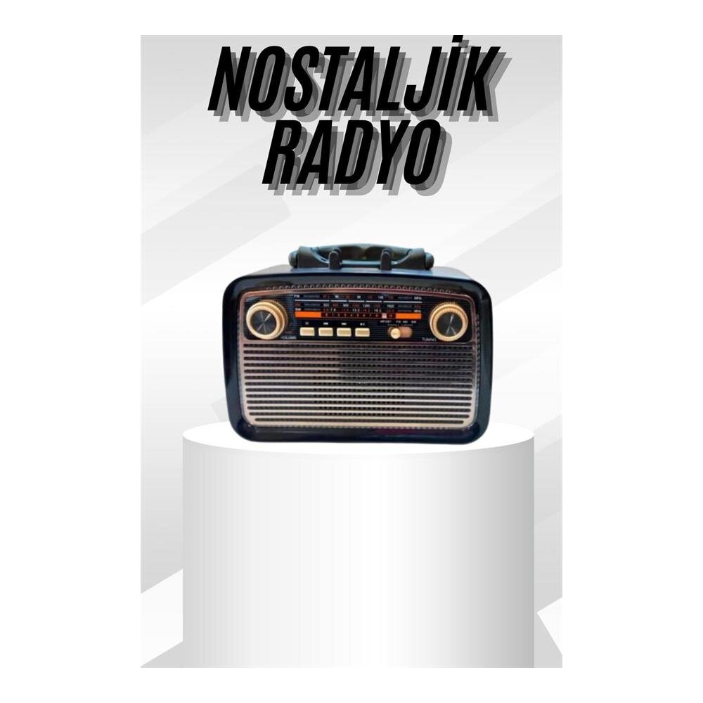 Müzik Kutusu Bluetooth Bağlantılı El Fenerli Nostaljik Tasarım Radyo