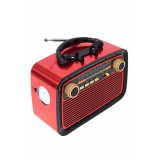 Nostaljik Görünümlü Ahşap Radyo TF SD USB Girişli Led Fener Işıklı
