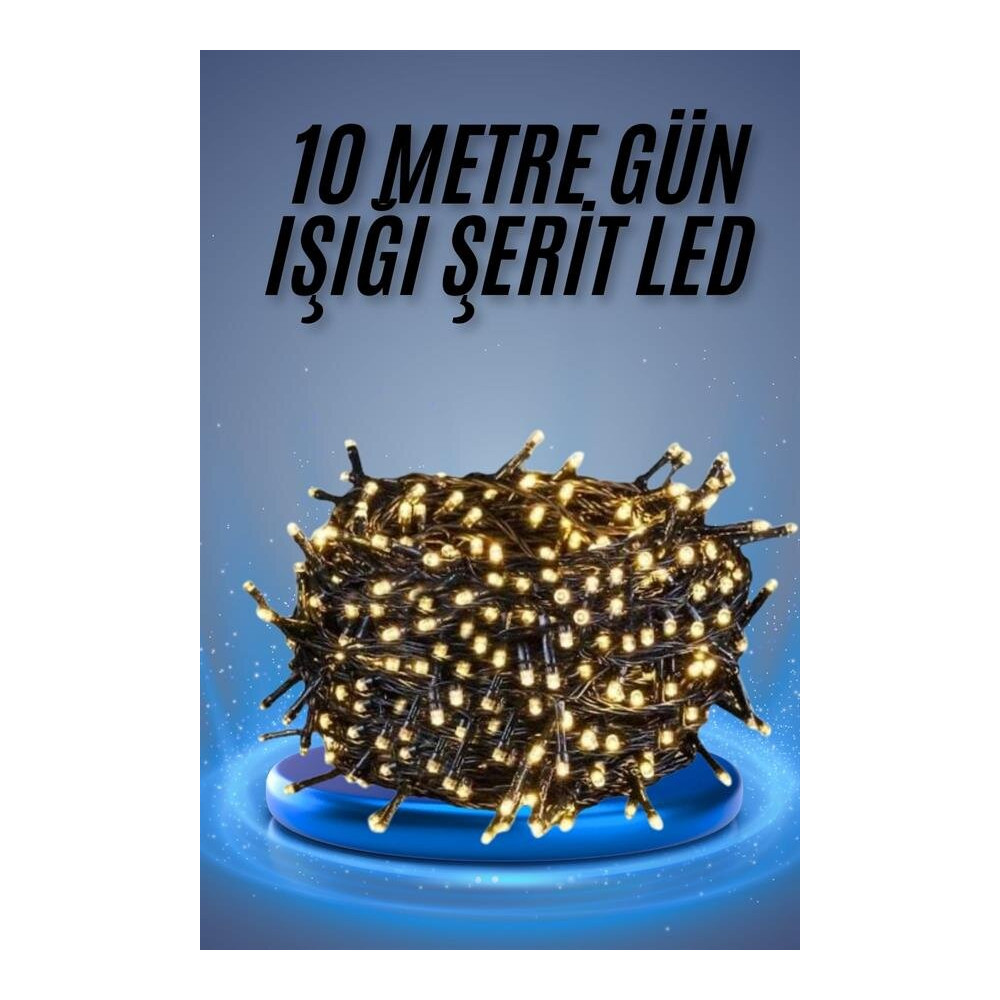 Led Işık Ağaç Süsleme Ampüllü Dekoratif Aydınlatma 10 Metre Gün Işığı