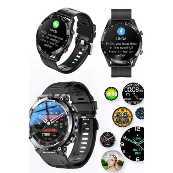 Bluetooth Kulaklıklı Akıllı Saat Seti Yüksek Ses Kalitesi ve 3D Ekran