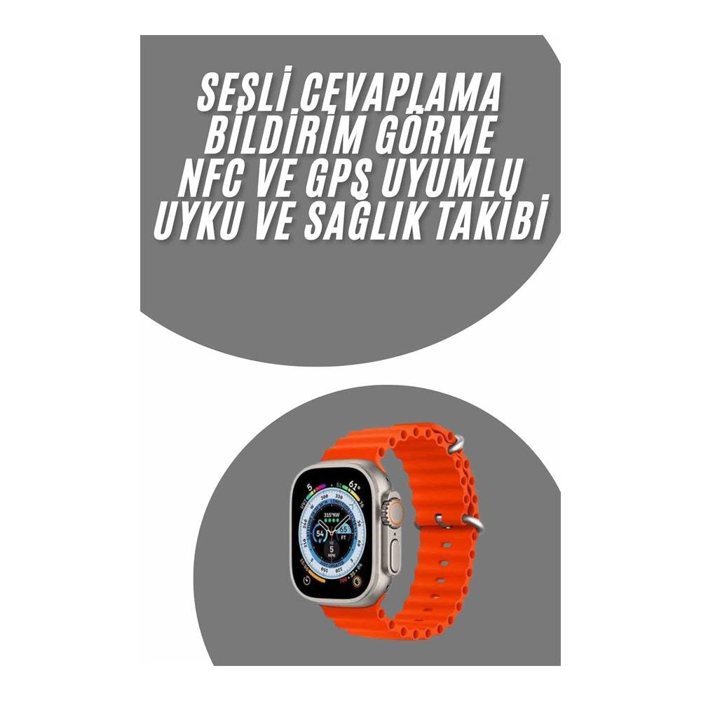 yeni nesil Akıllı Saat Android ve İOS Uyumlu 49 MM NFC Özelliği GPS Ta