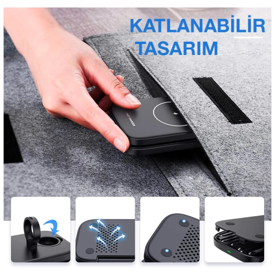 ALLY W66 15W 3 in1 Android + iPhone Taşınabilir Mini Kablosuz Hızlı Şa