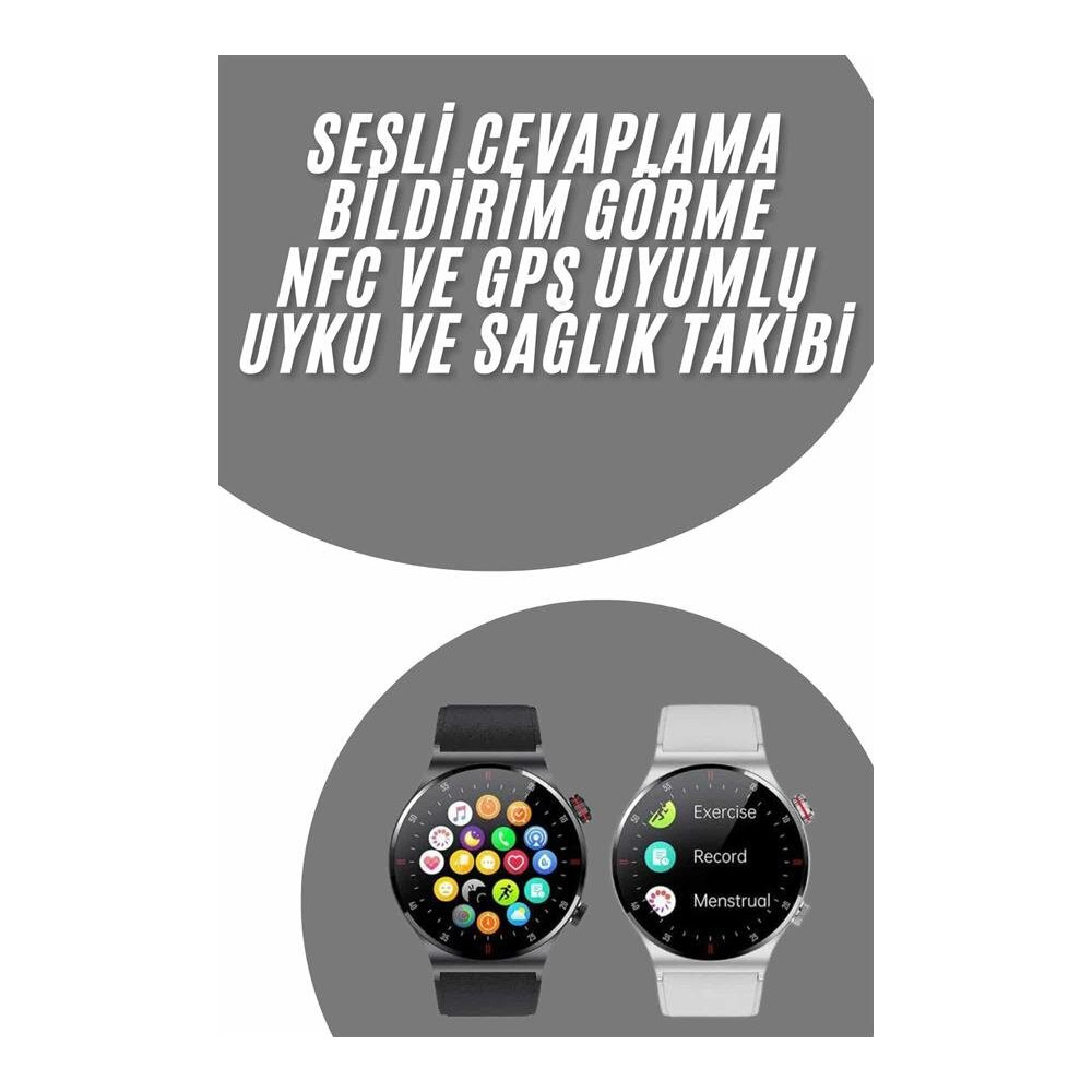 Akıllı Saat Uyku ve Sağlık Takibi NFC Uyumlu Bluetoooth Bağlantılı And