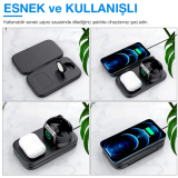 ALLY W66 15W 3 in1 Android + iPhone Taşınabilir Mini Kablosuz Hızlı Şa
