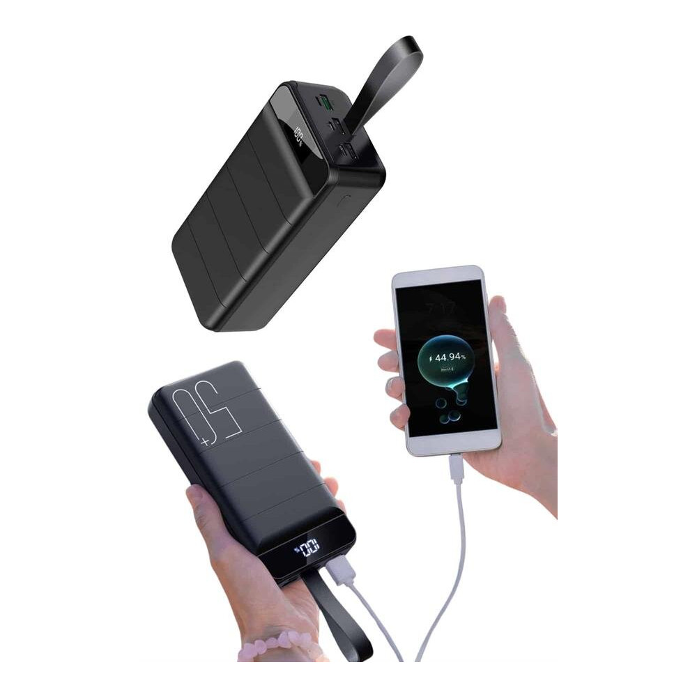 Taşınabilir Powerbank 50.000 mAh 4 Girişli Hızlı Şarj Led Göstergeli F