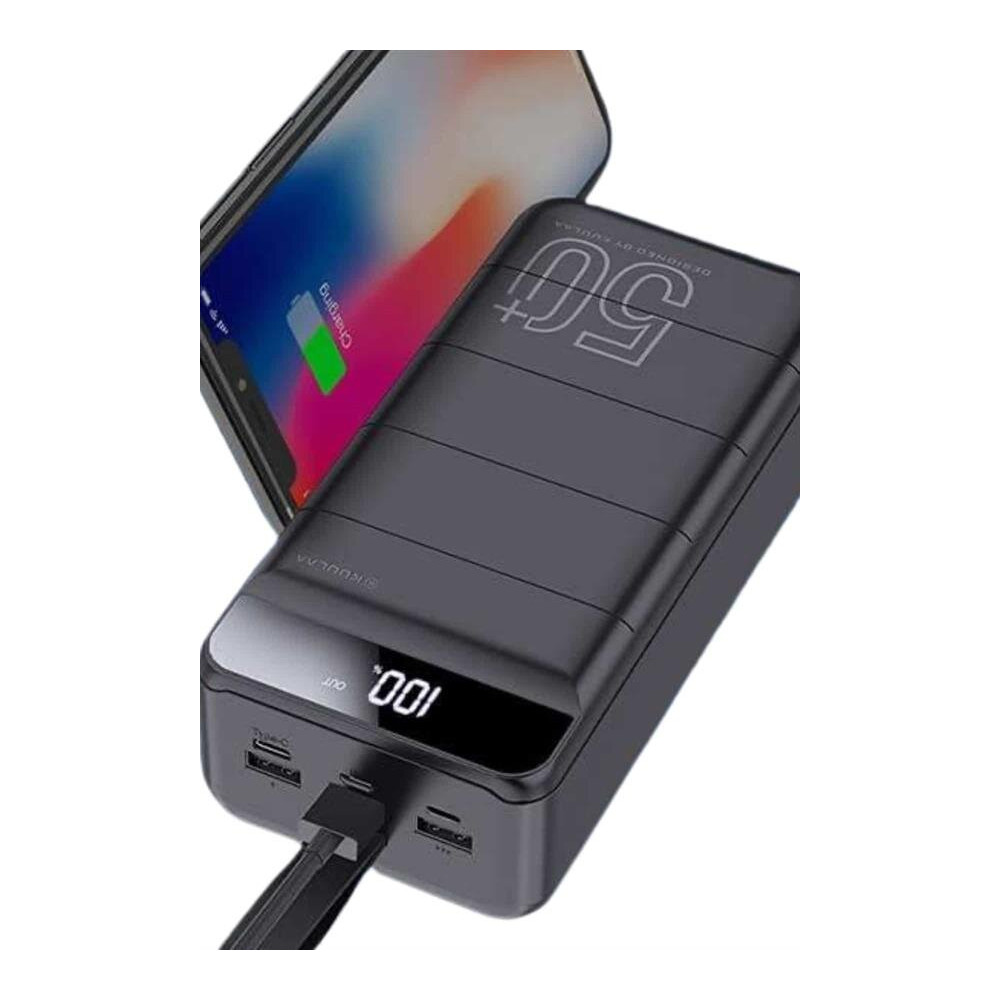 Powerbank Çoklu Şarj Girişi 50.000 Mah Taşınabilir Dijital Göstergeli