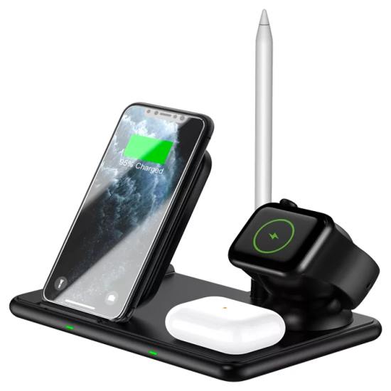 ALLY W58 15W Qi Hızlı Şarj 4 in 1 iPhone+ AirPods Pro Kablosuz Şarj St