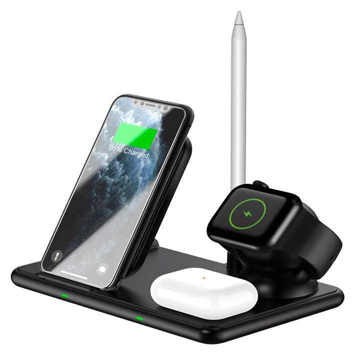 ALLY W58 15W Qi Hızlı Şarj 4 in 1 iPhone+ AirPods Pro Kablosuz Şarj St