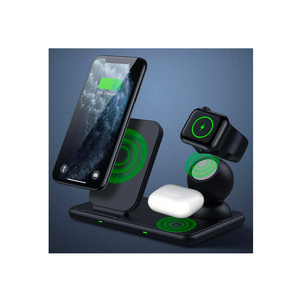 ALLY W58 15W Qi Hızlı Şarj 4 in 1 iPhone+ AirPods Pro Kablosuz Şarj St