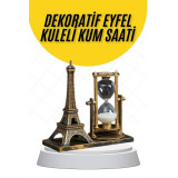 Dekoratif Eyfel Kulesi ve Kum Saati Vintage Tarzı Masa Süsü Biblo