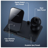 ALLY W58 15W Qi Hızlı Şarj 4 in 1 iPhone+ AirPods Pro Kablosuz Şarj St