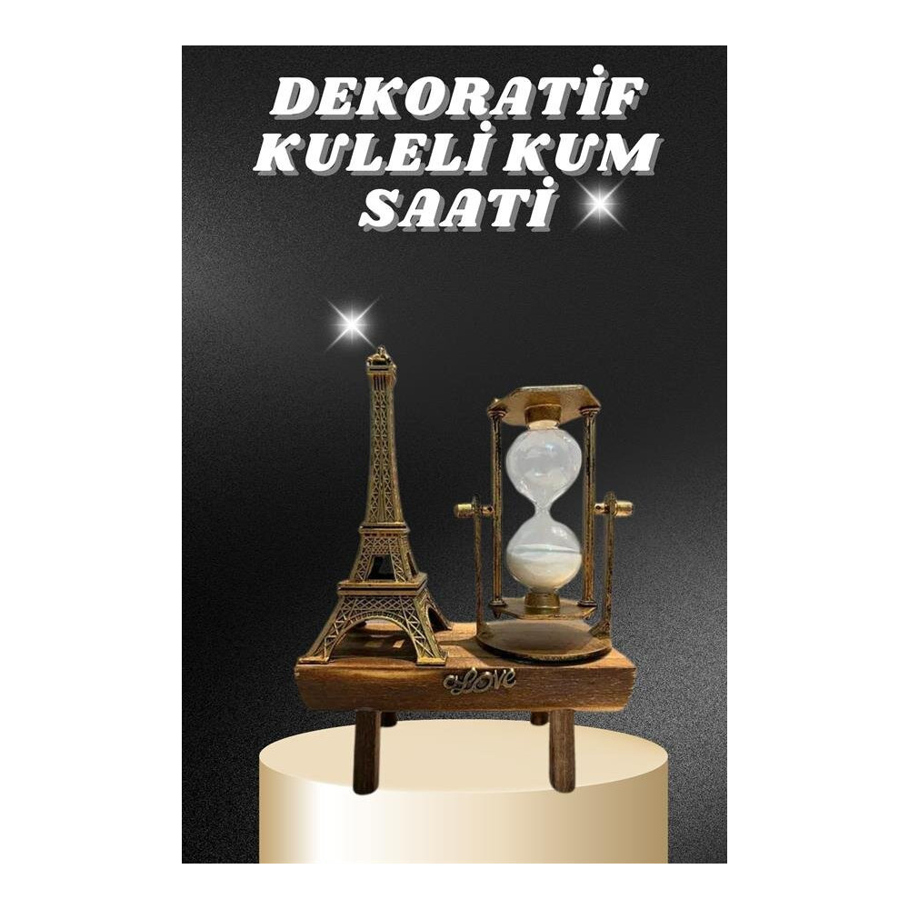Masa Biblosu Dekoratif Süs Kum Saati Eyfel Kulesi Hediyelik Kum Saati