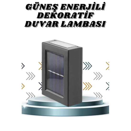Dekoratif Duvar Lambası Solar Güneş Enerjili Bahçe Aydınlatması