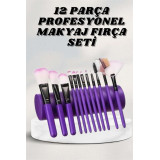 12 Parça Profesyonel Makyaj Seti Yumuşak Kıllı Yüz ve Göz Makyajına Uy