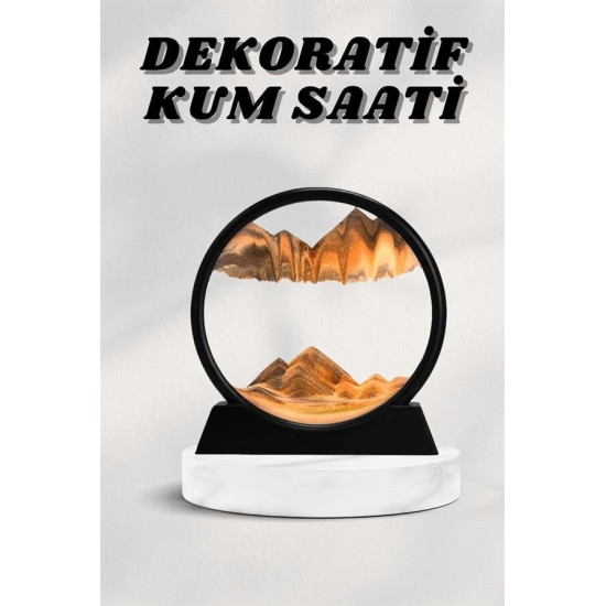 7 Inç Mavi Orta Boy Dekoratif Yuvarlak Şık Kum Tablosu Modern Dekorati