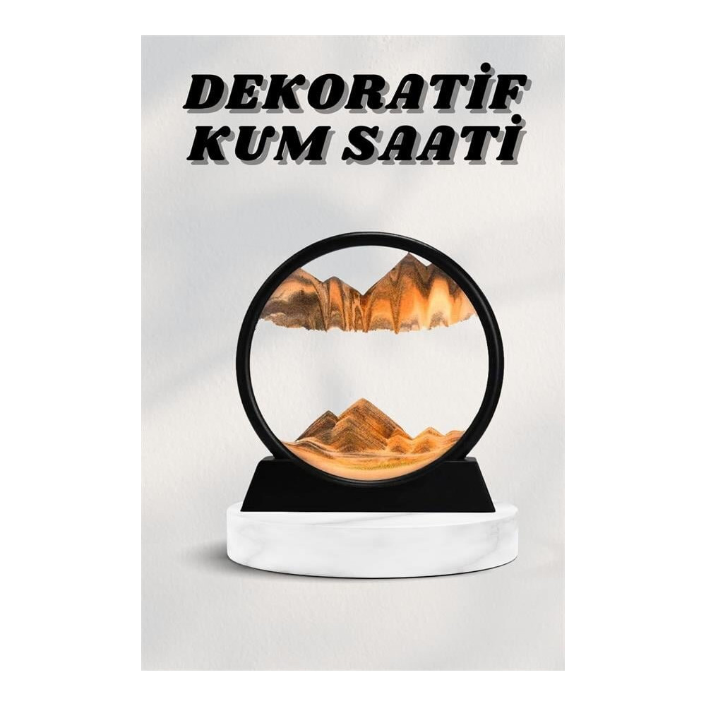 7 Inç Mavi Orta Boy Dekoratif Yuvarlak Şık Kum Tablosu Modern Dekorati