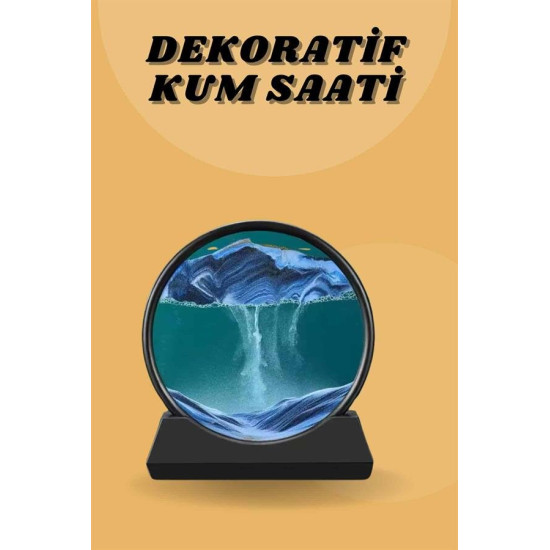 Rahatlatıcı Kum Sanatı – Yuvarlak Cam Çerçeveli Hareketli Kum Resmi Of