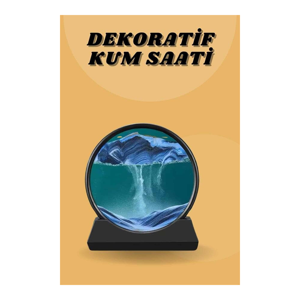Dekoratif Kum Sulu Kum Saati Yuvarlak Şık Kum Tablosu Kum Saati Şeklin