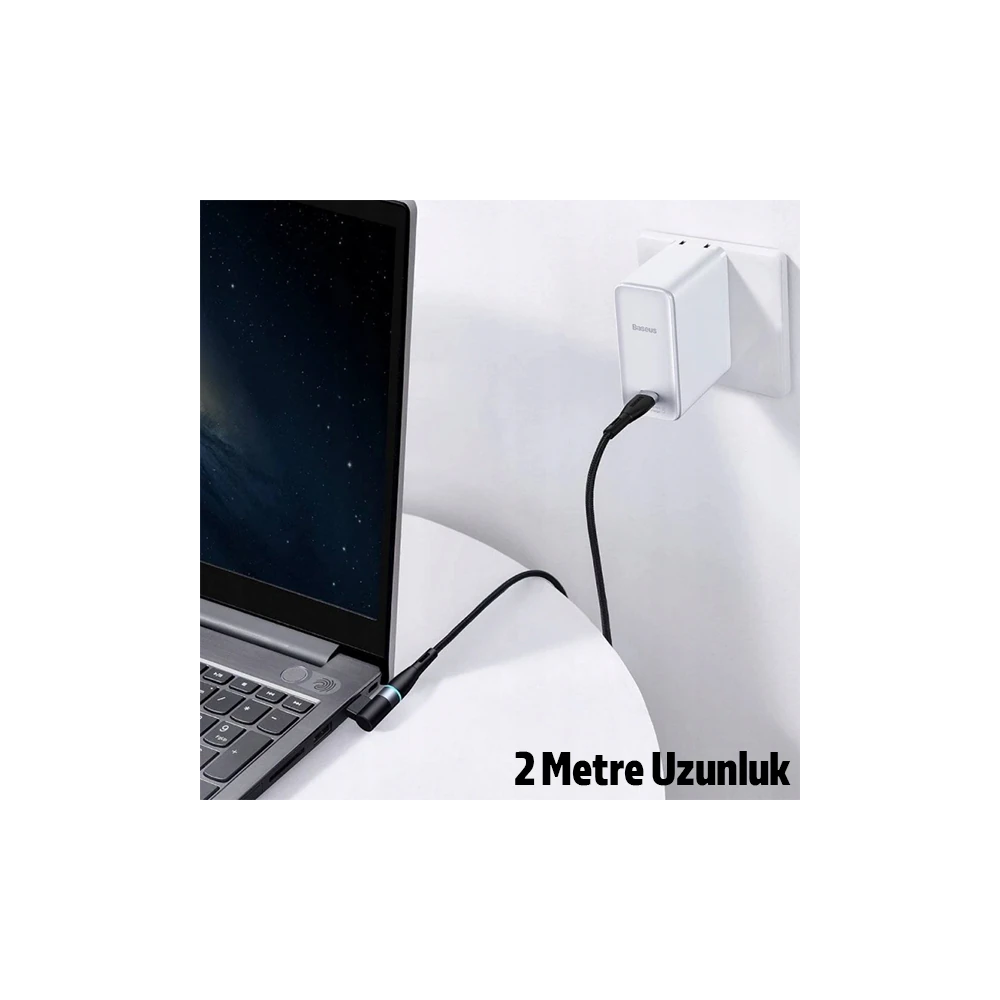 Baseus Zinc Manyetik Type-C to DC Square Portu Lenovo Laptop Şarj Kabl