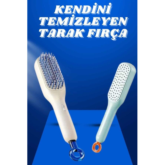 Kendi Kendini Temizleyen Otomatik Tuşlu Saç Tarağı Dolaşık Açıcı Masaj