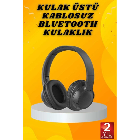 Kulak Üstü Bluetooth Kulaklık Ayarlanabiilir Uzun Pil Ömrü Kablosuz 5.