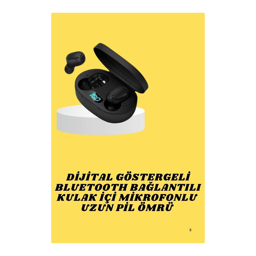 Bluetooth Kulaklık Dijital Göstergeli Yüksek Ses Kaliteli Uzun Pil Ömr