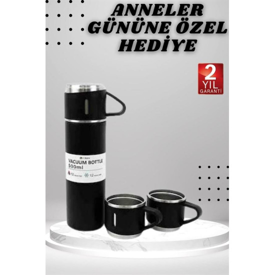 3 Bardaklı Termos Seti Anneler Gününe Özel Hediye Taşınabilir Sızdırma