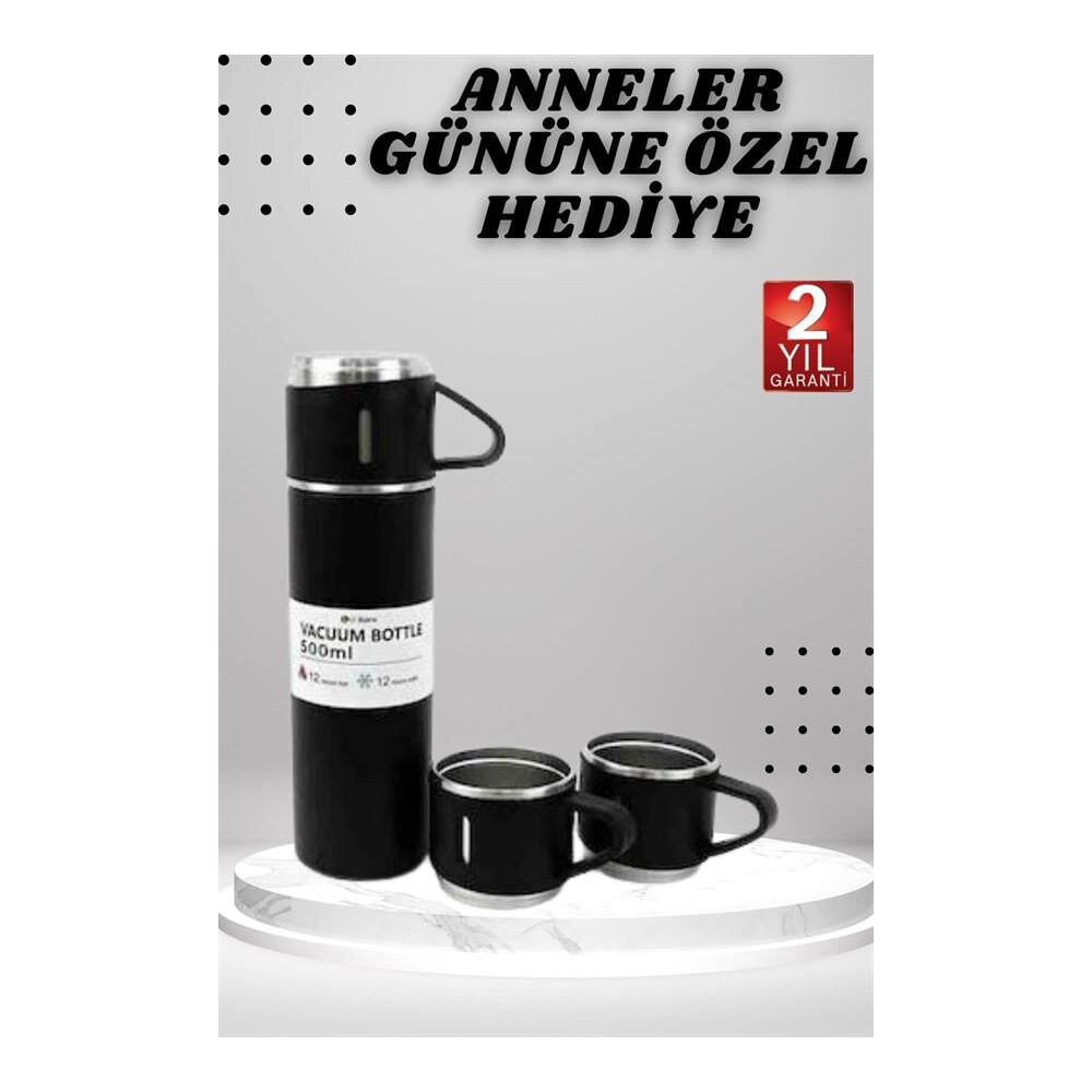 3 Bardaklı Termos Seti Anneler Gününe Özel Hediye Taşınabilir Sızdırma
