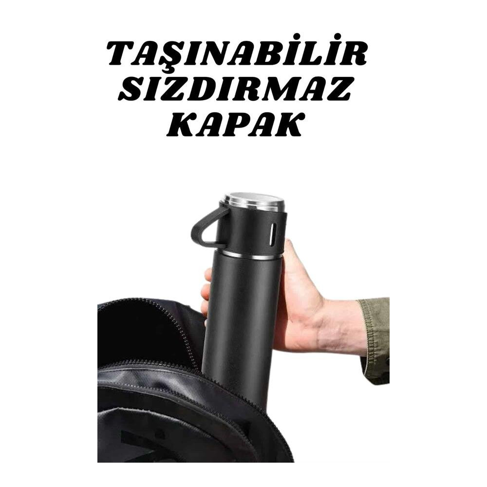3 Bardaklı Termos Seti Anneler Gününe Özel Hediye Taşınabilir Sızdırma