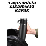 3 Bardaklı Termos Seti Anneler Gününe Özel Hediye Taşınabilir Sızdırma