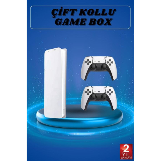 3D Çift Oyun Kollu 4K HD Ekran Nostaljik 20.000 Oyunlu Beyaz Game Box