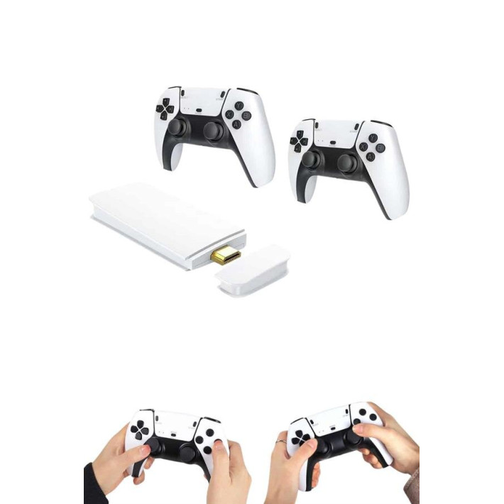 4K HD Görüntü Kaliteli Retro Game Stick 20000 Oyunlu Çift Kollu Beyaz 
