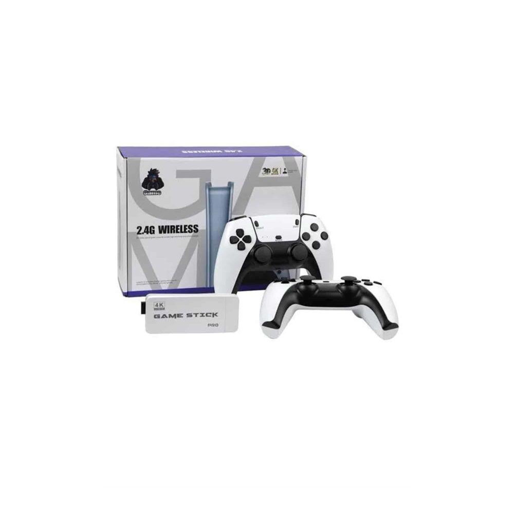 4K HD Görüntü Kaliteli Retro Game Stick 20000 Oyunlu Çift Kollu Beyaz 