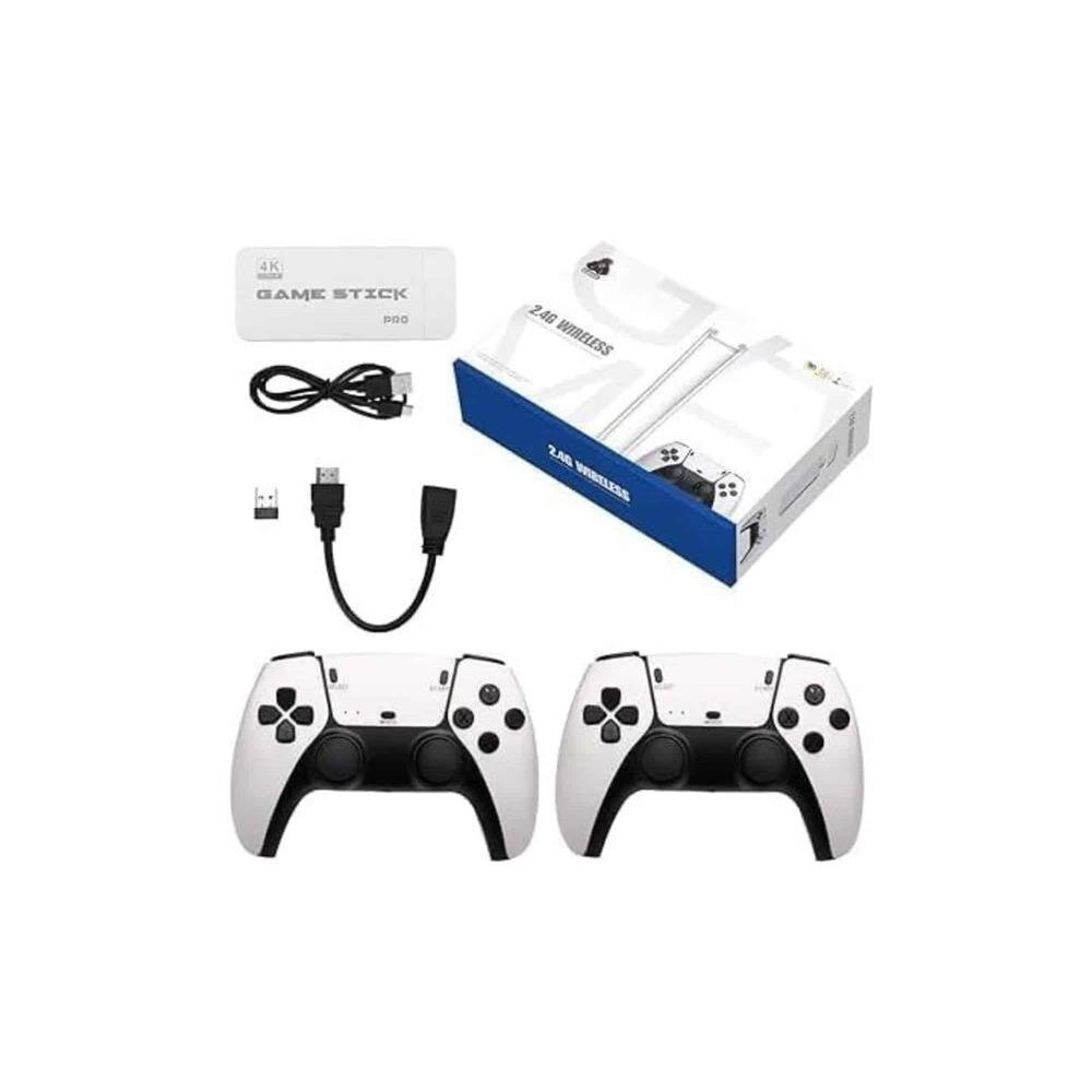 4K HD Görüntü Kaliteli Retro Game Stick 20000 Oyunlu Çift Kollu Beyaz 