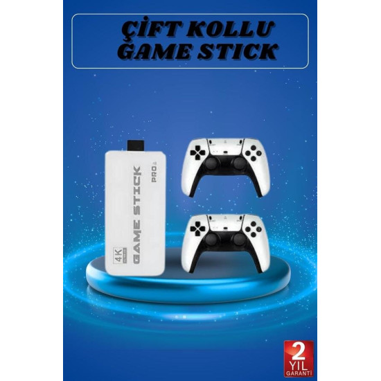 Game Stick 4K Retro Çift Kollu Atari Oyunlari +20000 Oyunlu Konsol Nos