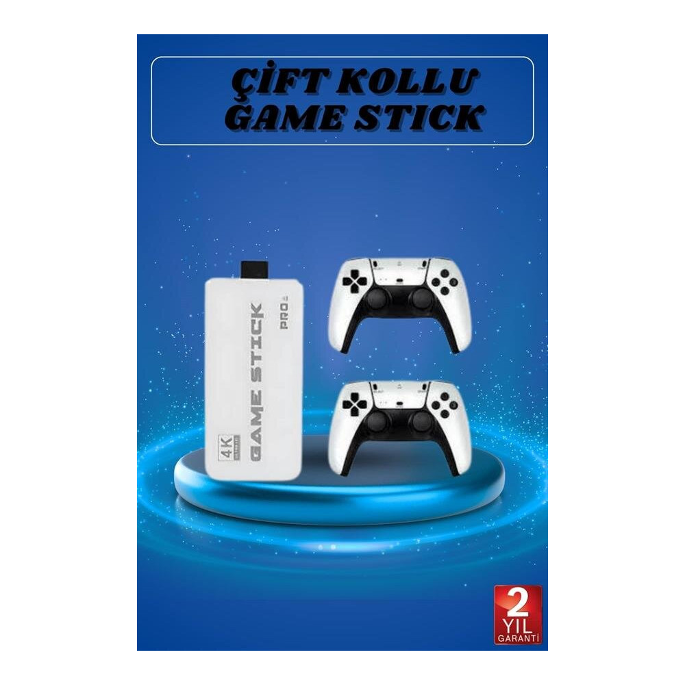 Game Stick 4K Retro Çift Kollu Atari Oyunlari +20000 Oyunlu Konsol Nos