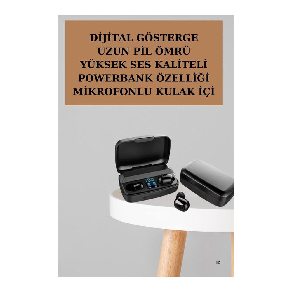 Yeni Nesil TWS Kablosuz Kulaklık Güçlü Batarya Yüksek Kalite Bluetooth
