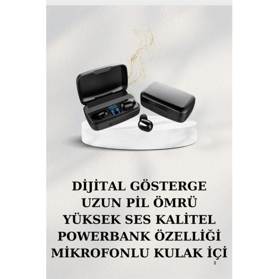 Dijital Göstergeli Bluetooth Kulaklık Kablosuz TWS Stereo Bluetooth 5.