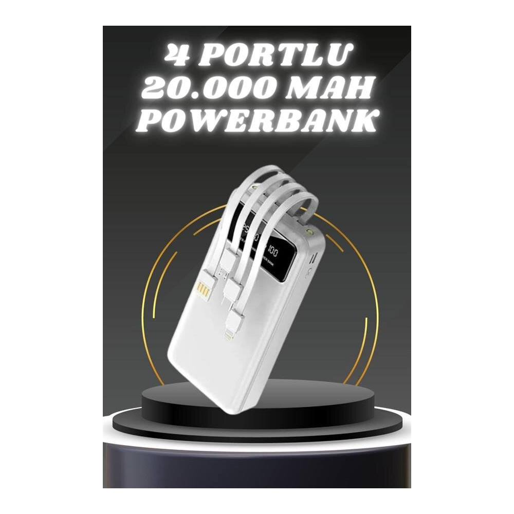 4 Çıkışlı 20.000 MAH Powerbank Taşınabilir Çoklu Giriş