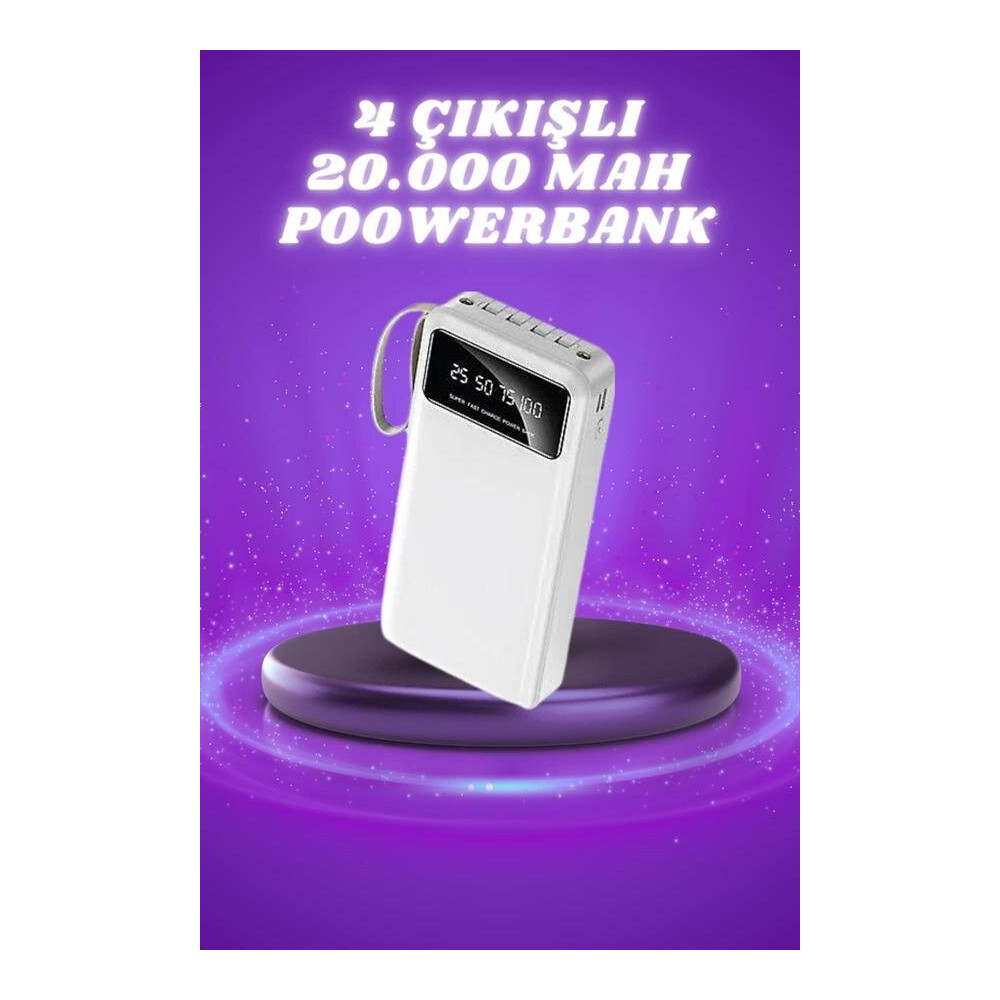 Powerbank Şarj Cihazı 4 Çıkışlı 20.000 MAH Powerbank Taşınabilir Çoklu