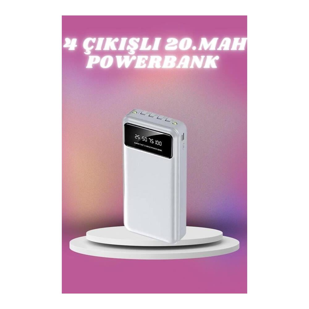 4 Çıkışlı 20.000 MAH Powerbank Taşınabilir Çoklu Giriş