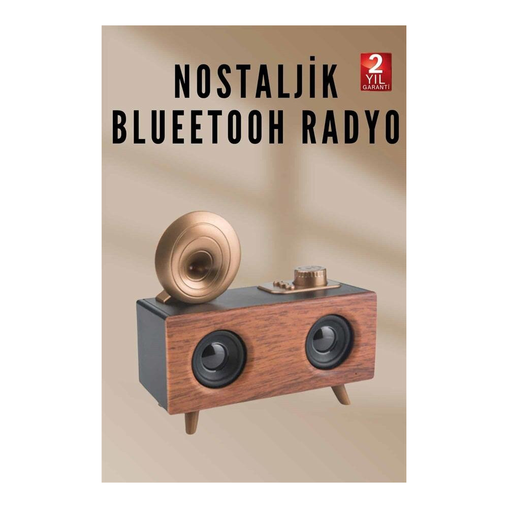 Nostaljik Radyo Bluetooth Bağlantılı Şarjlı Yüksek Ses Kaliteli