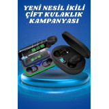 İkili Bluetooth Kulaklık Dijital Göstergeli Uzun Pil Ömrü Yüksek Ses K