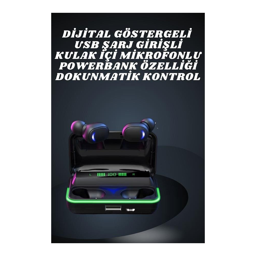 İkili Bluetooth Kulaklık Dijital Göstergeli Uzun Pil Ömrü Yüksek Ses K