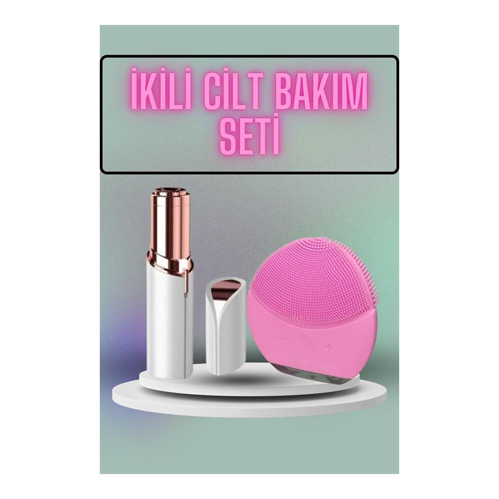 KAŞ BIYIK VE YÜZ EPİLASYON ALETİ VE TİTREŞİMLİ YÜZ TEMİZLEME MASAJ ALE
